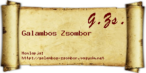 Galambos Zsombor névjegykártya